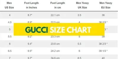 gucci shoe size chart men's.